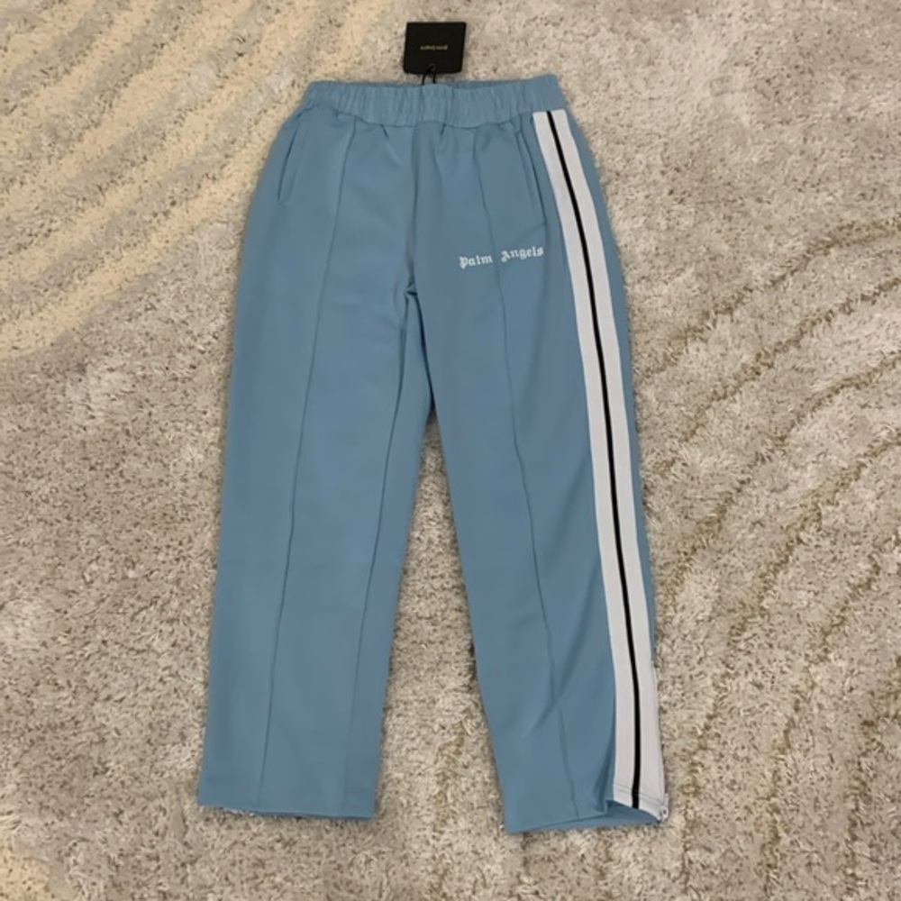 Palm Angels Classic Logo Tracksuit Striped Sweatpants  Blue Mens Size Large